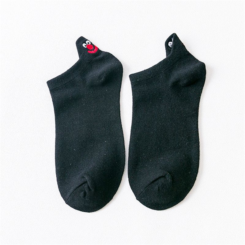 Kawaii Embroidered Expression Women Socks Cotton Harajuku Happy Funny Socks Women Christmas Gifts Ankle 1 Pair Size 35-40 - Image 10