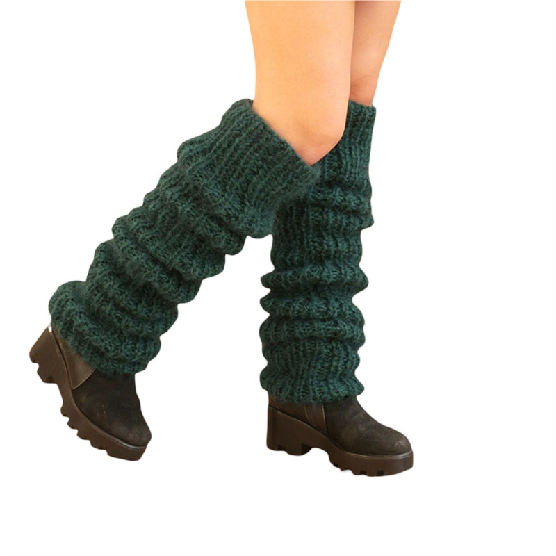 MXMA Women Casual Over Knee Stockings Winter Chunky Knitted Mohair Long Leg Warmers - Image 4