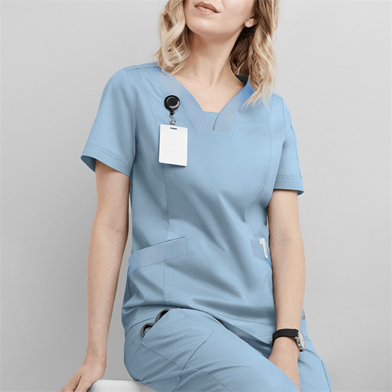 Amazon Operating Room Short Sleeve Hand Washing Suit Women's Jacket Short T Work Clothes Nurse Surgeon Disposable Protective Coveralls Work Clothes B - Image 34