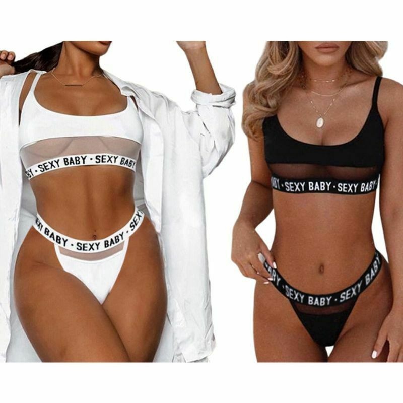 Exclusive for Cross-Border European and American Foreign Trade Sexy Lingerie Sexy Cutout Letters Three-Point Women's Split Underwear T1157 - Image 6