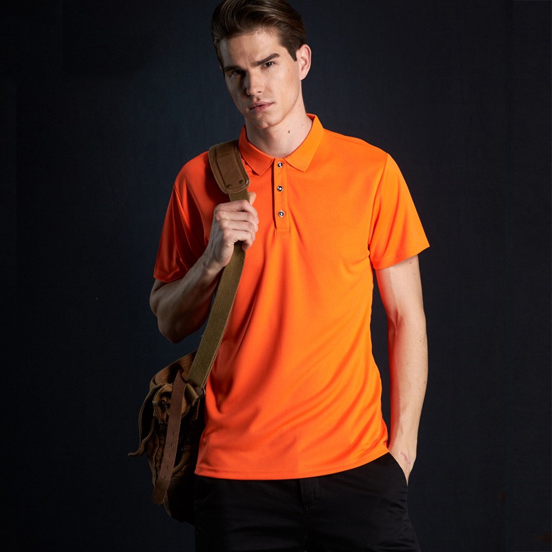 Short-Sleeved T-shirt Polo Solid Color Sports Quick-Drying Half Sleeve Polo Shirt Men's Clothing Factory Wholesale Advertising Shirt Printed Logo - Image 4