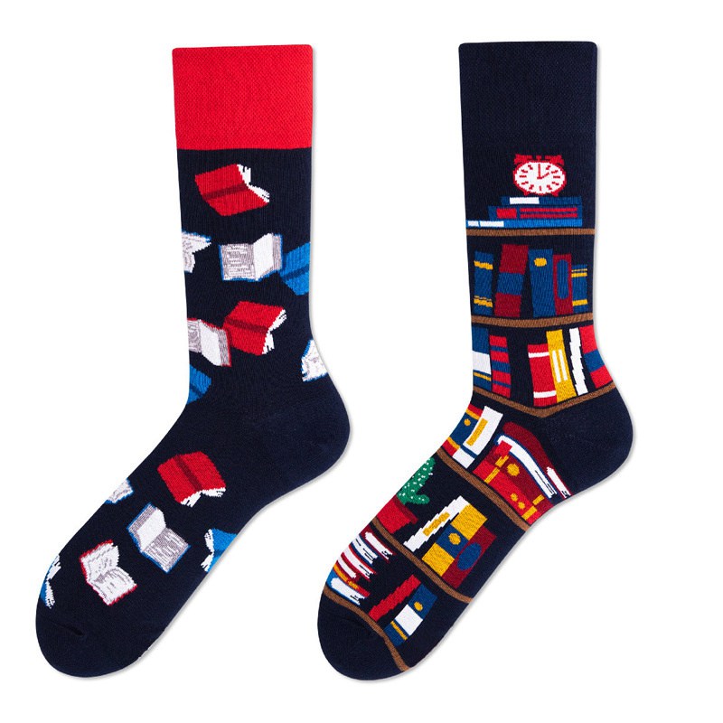 European and American Autumn and Winter New Creative Couple AB Trendy Socks Fashion Personality Trend Cartoon Jacquard Middle Tube Cotton Socks - Image 12