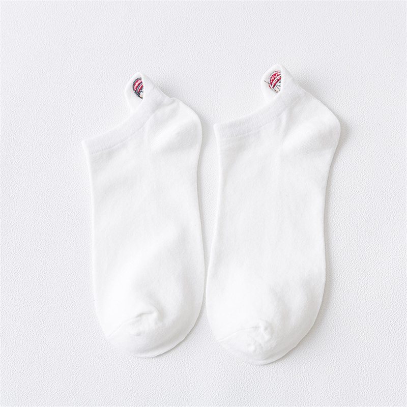 Kawaii Embroidered Expression Women Socks Cotton Harajuku Happy Funny Socks Women Christmas Gifts Ankle 1 Pair Size 35-40 - Image 11