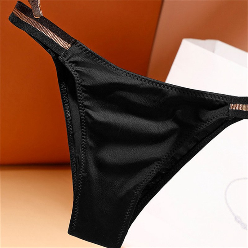 European and American Sexy Seamless Underwear Women's Pure Desire Mid-Waist Ice Silk Bikini Hip Lifting Triangle Underwear No Feeling Comfortable Cotton Crotch - Image 17