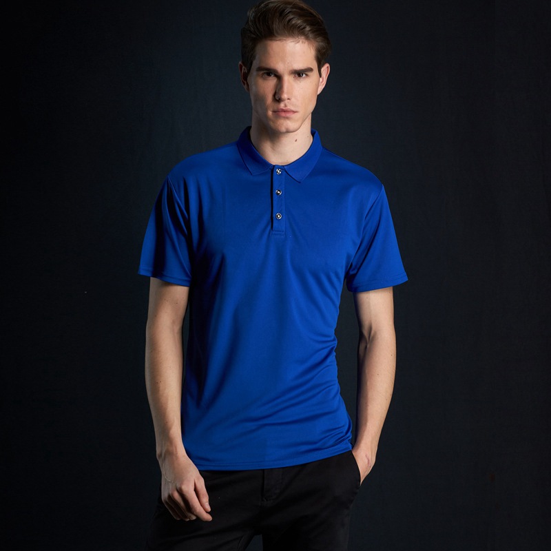 Short-Sleeved T-shirt Polo Solid Color Sports Quick-Drying Half Sleeve Polo Shirt Men's Clothing Factory Wholesale Advertising Shirt Printed Logo - Image 3
