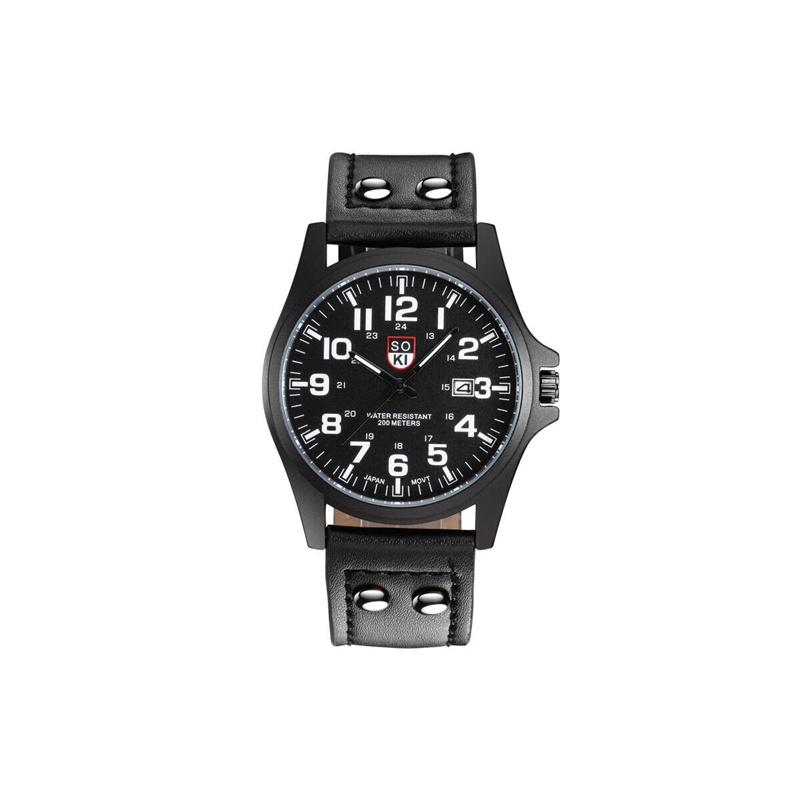 ZZ Men??s Military Leather Date Quartz Analog Army Casual Dress Wrist Watches UK - Image 11