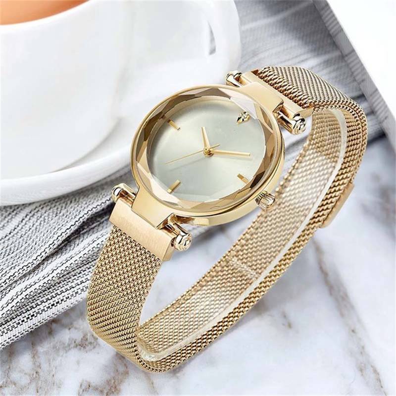 ZZ GENEVA Women Ladies Watch Gold Silver Black White Alloy Mesh Band Wrist Watches - Image 3