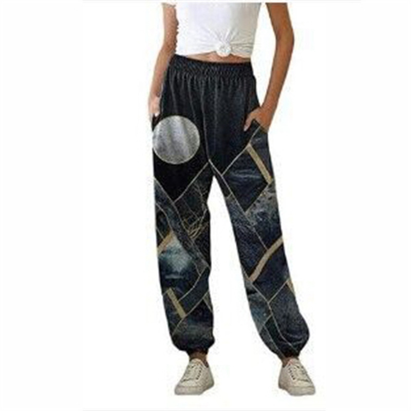 2024 Amazon Wish New Best Seller in Europe and America Girls Casual Trousers Fashion Loose Landscape Printing Pants - Image 7