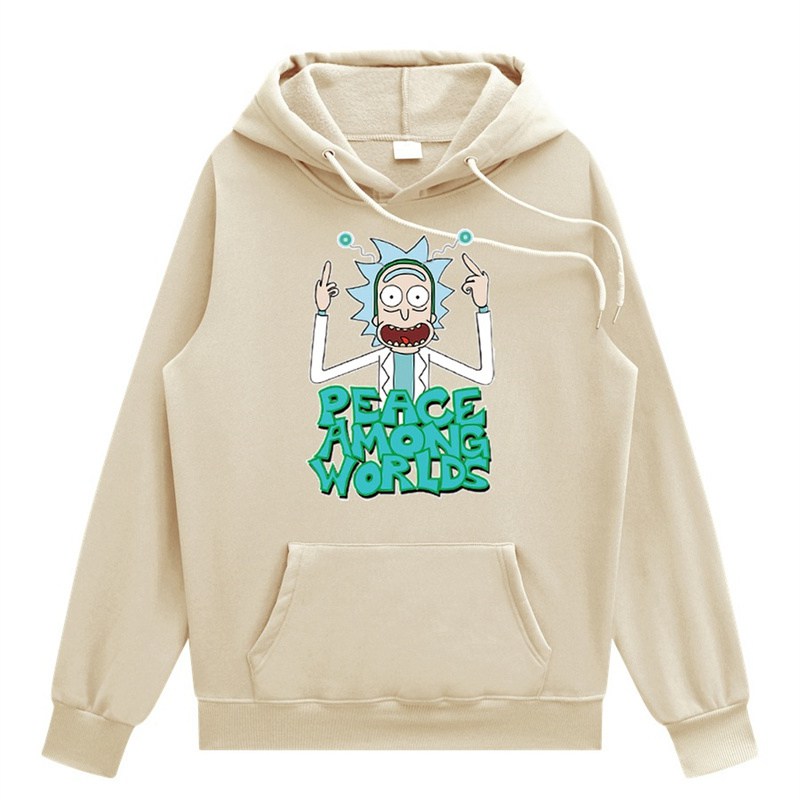 2024 Men Fashion Brands Pullover Leisure Hoodie Fleece-Lined Rick Morty Printed European and American Style Men's Clothing Sweatshirt - Image 15