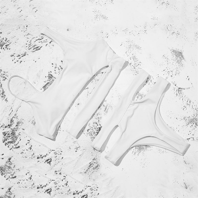 High Quality White Bikinis High Waist Bikini Hot Sale Padded Bra Hollow Out Sexy Swimsuit Female Swimwear Women Bathing Suit - Image 7