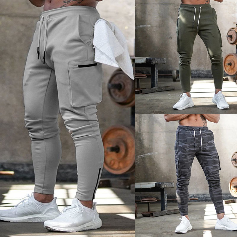 Fashion Stitching Men Pants Fitness Casual Elastic Pants men Bodybuilding Clothing Casual Navy Military Sweatpants Joggers Pants - Image 27