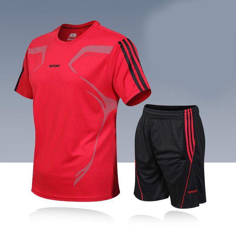Men's Sports Suit Men's Summer Shorts Two-Piece Suit Men's Quick-Drying Short-Sleeved T-shirt Sportswear Casual Pants Loose - Image 8
