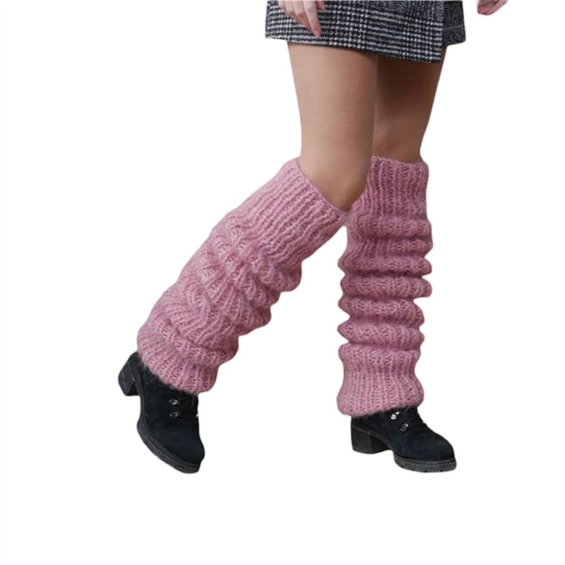 MXMA Women Casual Over Knee Stockings Winter Chunky Knitted Mohair Long Leg Warmers - Image 2