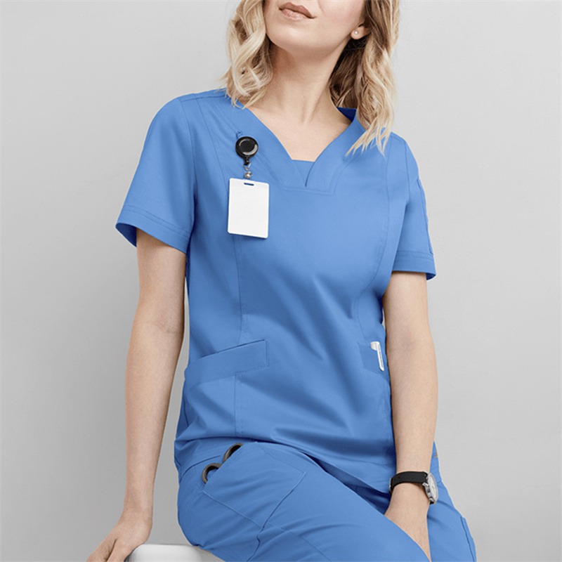 Amazon Operating Room Short Sleeve Hand Washing Suit Women's Jacket Short T Work Clothes Nurse Surgeon Disposable Protective Coveralls Work Clothes B - Image 36