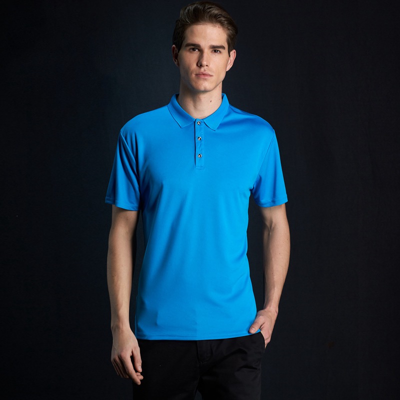 Short-Sleeved T-shirt Polo Solid Color Sports Quick-Drying Half Sleeve Polo Shirt Men's Clothing Factory Wholesale Advertising Shirt Printed Logo - Image 2