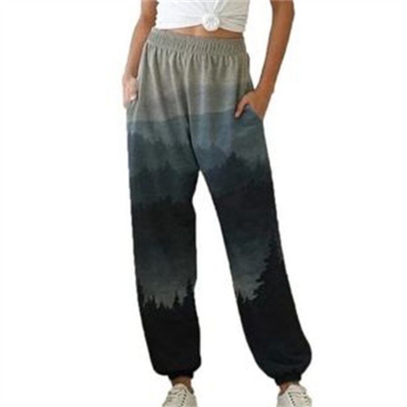 2024 Amazon Wish New Best Seller in Europe and America Girls Casual Trousers Fashion Loose Landscape Printing Pants - Image 8