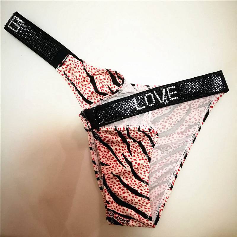 Sexy Letters Rhinestone Underwear Thin Belt Thong Women's Comfortable Milk Silk Thong T-Shaped Panties Women's T-Back - Image 12