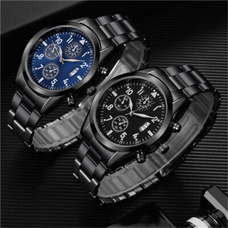 ZZ Luminous Calendar Metal Strap Men's Analog Quartz Formal Casual Wrist Watch Gift - Image 13