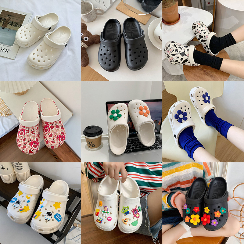 Hole Shoes Ins Girl's Heart Feeling of Shit Cute Cartoon Cow Toe Box Soft Bottom Thick Bottom for Outdoors Sandals Women's Summer - Image 42