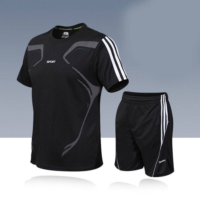 Men's Sports Suit Men's Summer Shorts Two-Piece Suit Men's Quick-Drying Short-Sleeved T-shirt Sportswear Casual Pants Loose - Image 9