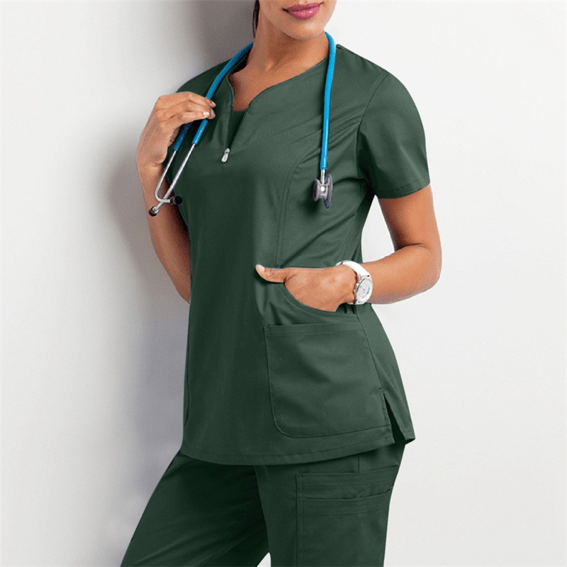 Amazon Operating Room Short Sleeve Hand Washing Suit Women's Jacket Short T Work Clothes Nurse Surgeon Disposable Protective Coveralls Work Clothes B - Image 37