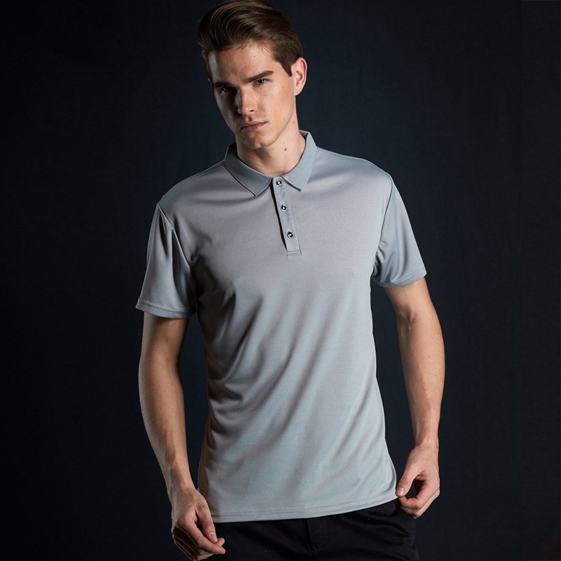 Short-Sleeved T-shirt Polo Solid Color Sports Quick-Drying Half Sleeve Polo Shirt Men's Clothing Factory Wholesale Advertising Shirt Printed Logo