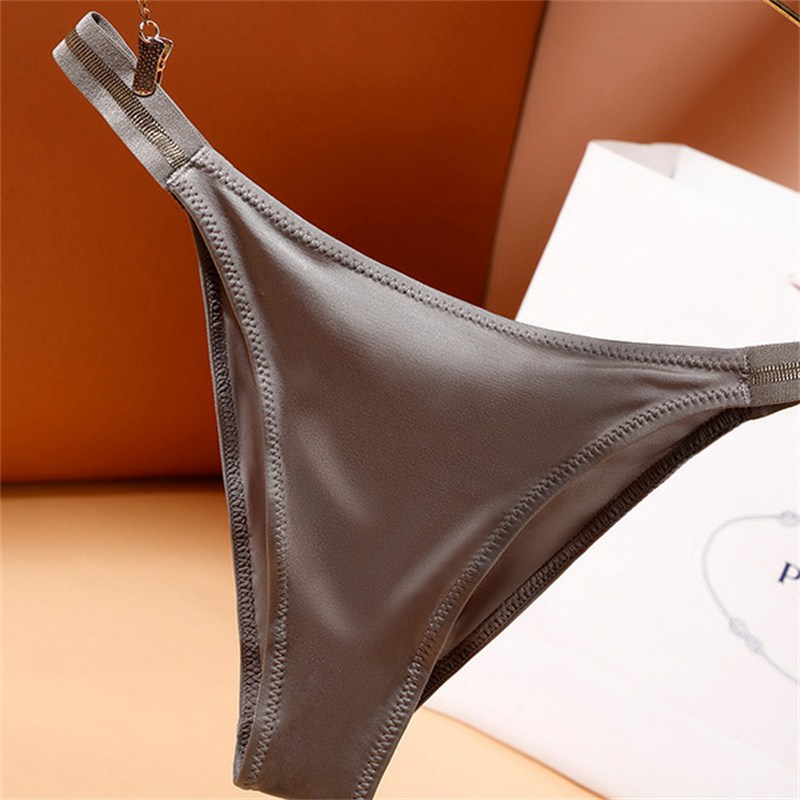 European and American Sexy Seamless Underwear Women's Pure Desire Mid-Waist Ice Silk Bikini Hip Lifting Triangle Underwear No Feeling Comfortable Cotton Crotch - Image 19