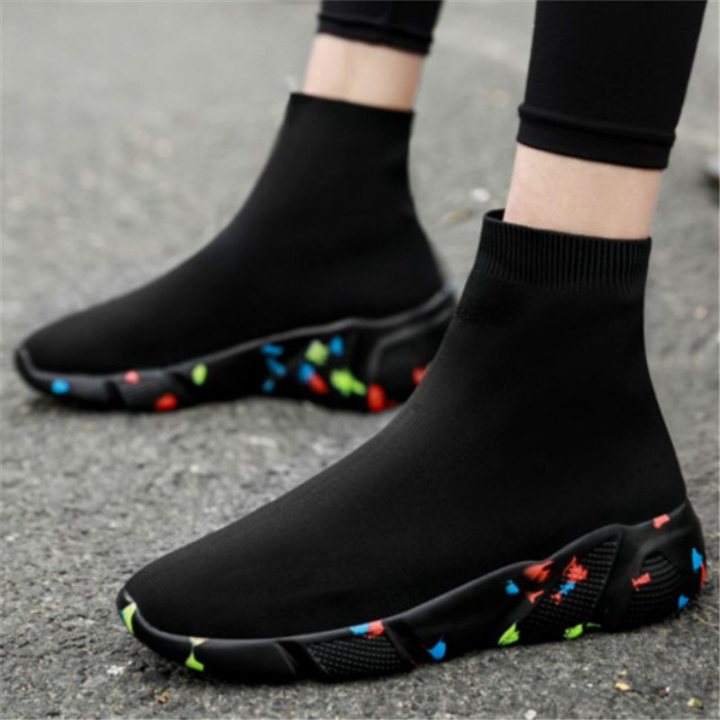 Woman's Sock Knitted Flat Sneakers Men Trainers Speed Runners Sport Shoes - Image 9