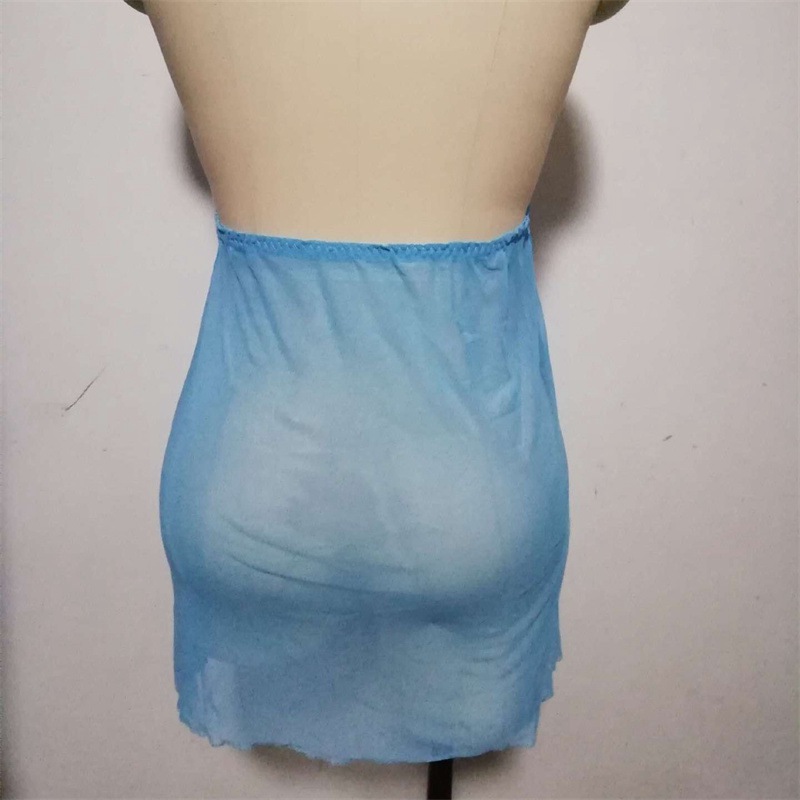 Cross-Border Foreign Trade Sexy Lingerie European and American Sexy Underwear Women's See-through Pajamas Halter plus Size Nightdress - Image 11