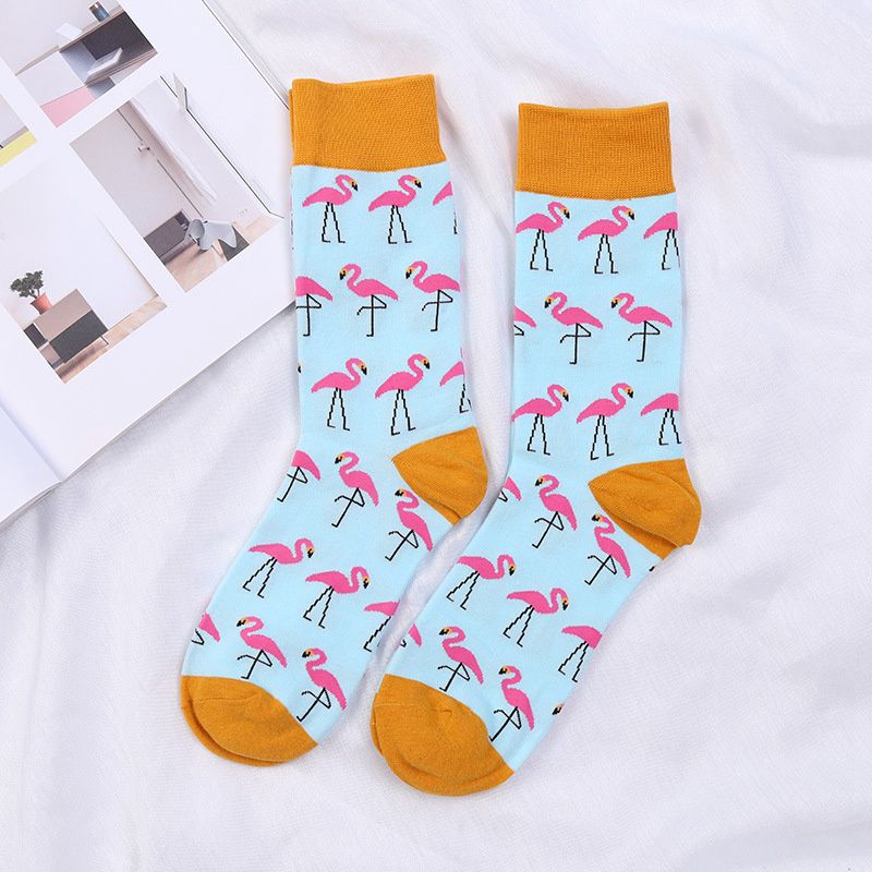 Socks Wholesale Cotton Foot Square Cotton Flamingo Men's Mid-Calf Trendy Socks Foreign Trade Happy Socks Cross-Border New Hot Sale - Image 10