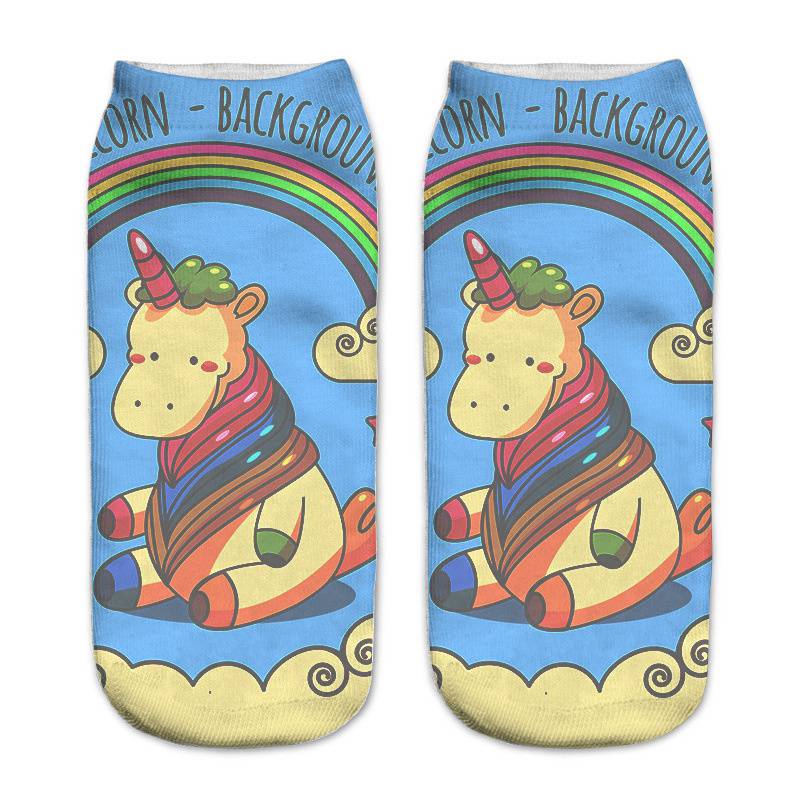 Wholesale AliExpress Hot Sale Printing Women Socks Unicorn Harajuku Wind Animal 3D Printed Socks - Image 13