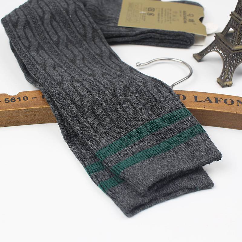 Student Spring and Autumn Knee Socks Stockings Twist Knitted Two-Bar Vertical Stripes Pile Style Japanese Thigh Stocking Female Korean Fashion - Image 29