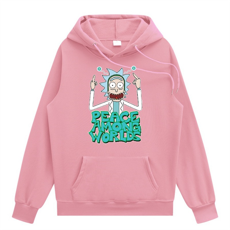 2024 Men Fashion Brands Pullover Leisure Hoodie Fleece-Lined Rick Morty Printed European and American Style Men's Clothing Sweatshirt - Image 17