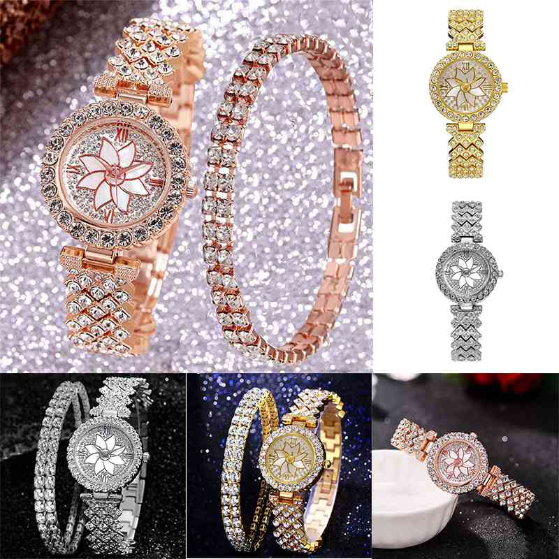 ZZ Watch & Bracelet Sets Ladies Women Analogue Wrist Watch Stainless Steel Gift/Box