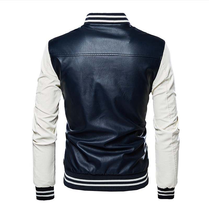 2024 New Motorcycle Leather Clothing Men's Leather Jackets Cross-Border Amazon AliExpress Fashion Embroidery Baseball Uniform - Image 18