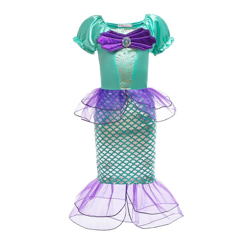 Girls Little Mermaid Ariel Princess Cosplay Costumes For Kids Baby Girl Mermaid Disney Dress Up Sets Children Halloween Clothing