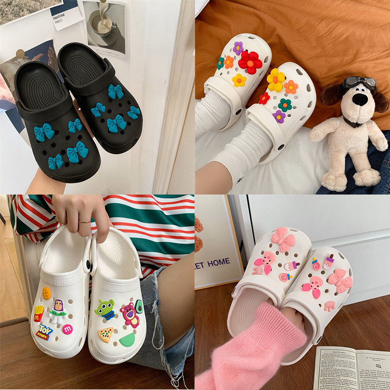 Hole Shoes Ins Girl's Heart Feeling of Shit Cute Cartoon Cow Toe Box Soft Bottom Thick Bottom for Outdoors Sandals Women's Summer - Image 41