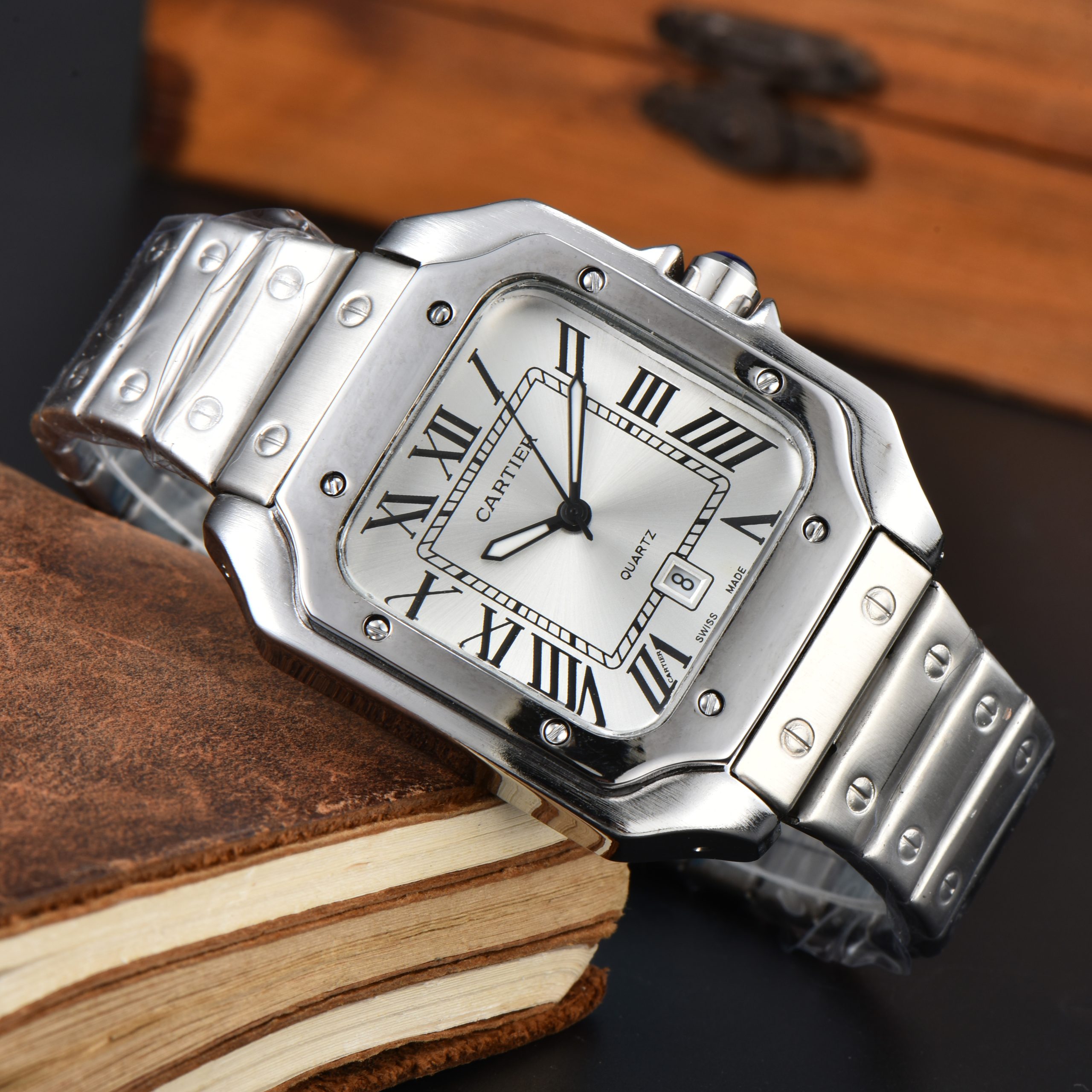 Cartier Santos de Cartier watch Men's Hot Sale 3 Pin Quartz Square Watch C Santos - Image 7