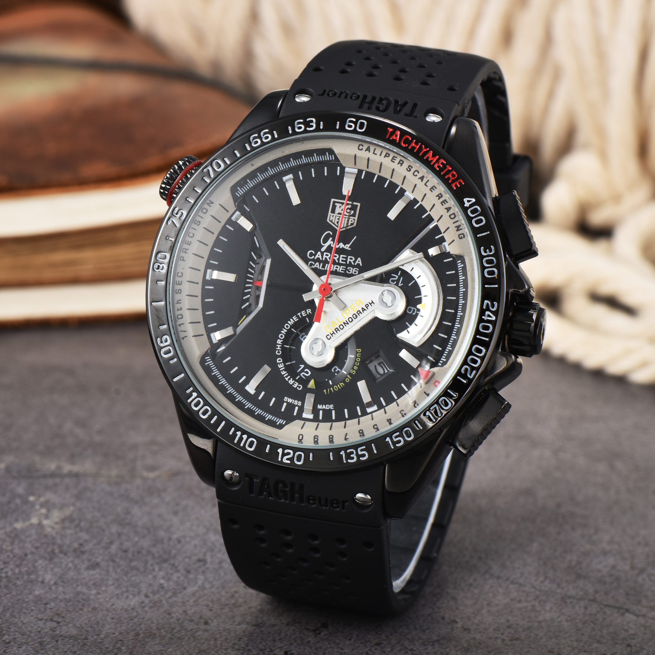TAG Heuer Carrera Chronograph silicone tape watch casual fashion TH Carrera 1 - Image 12
