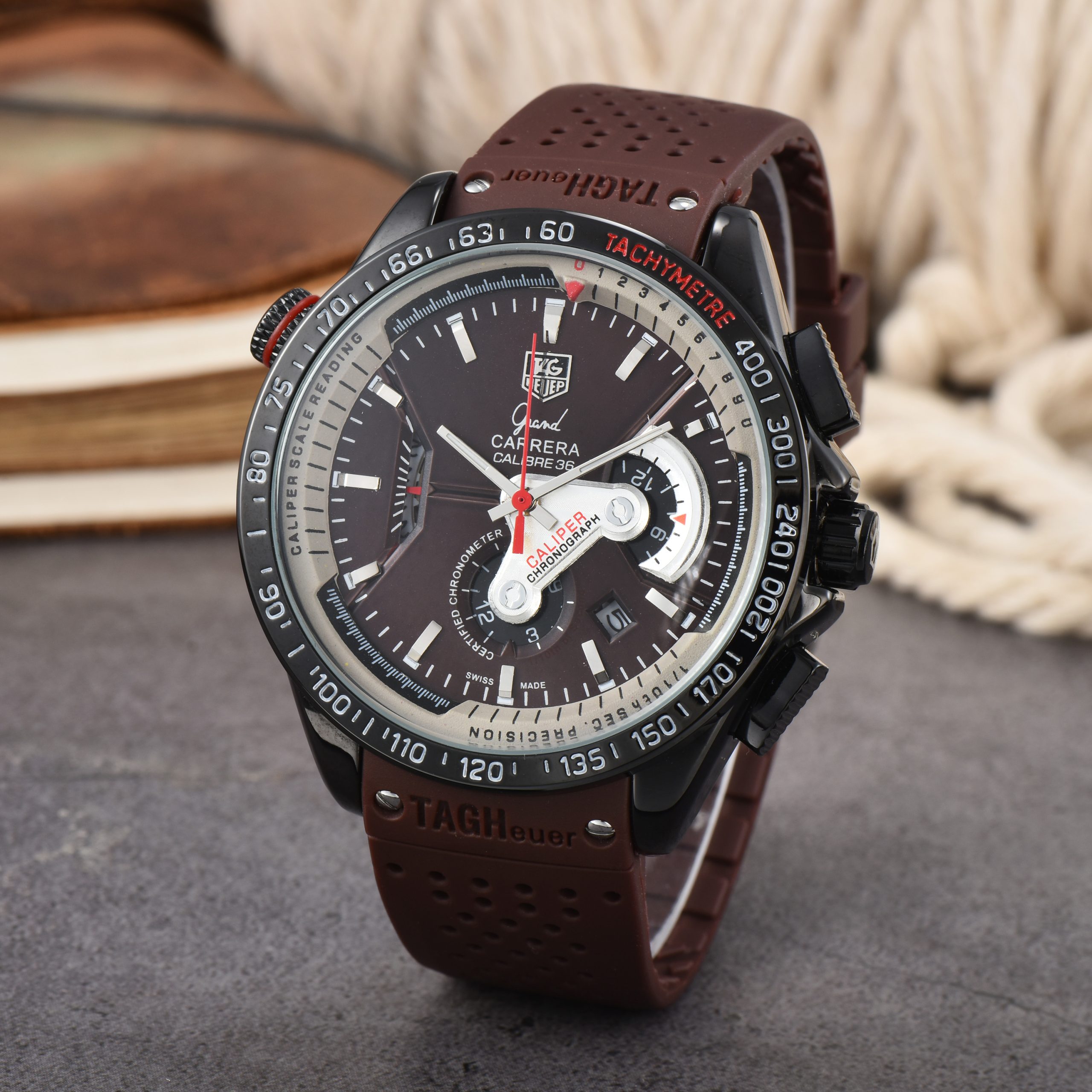 TAG Heuer Carrera Chronograph silicone tape watch casual fashion TH Carrera 1 - Image 5