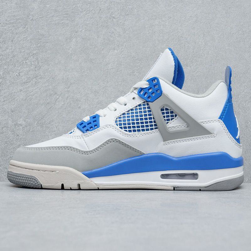 Air Jordan 4 Retro Fire Red Military Blue Purple-rot casual sports shoes Metallic AJ4 - Image 25