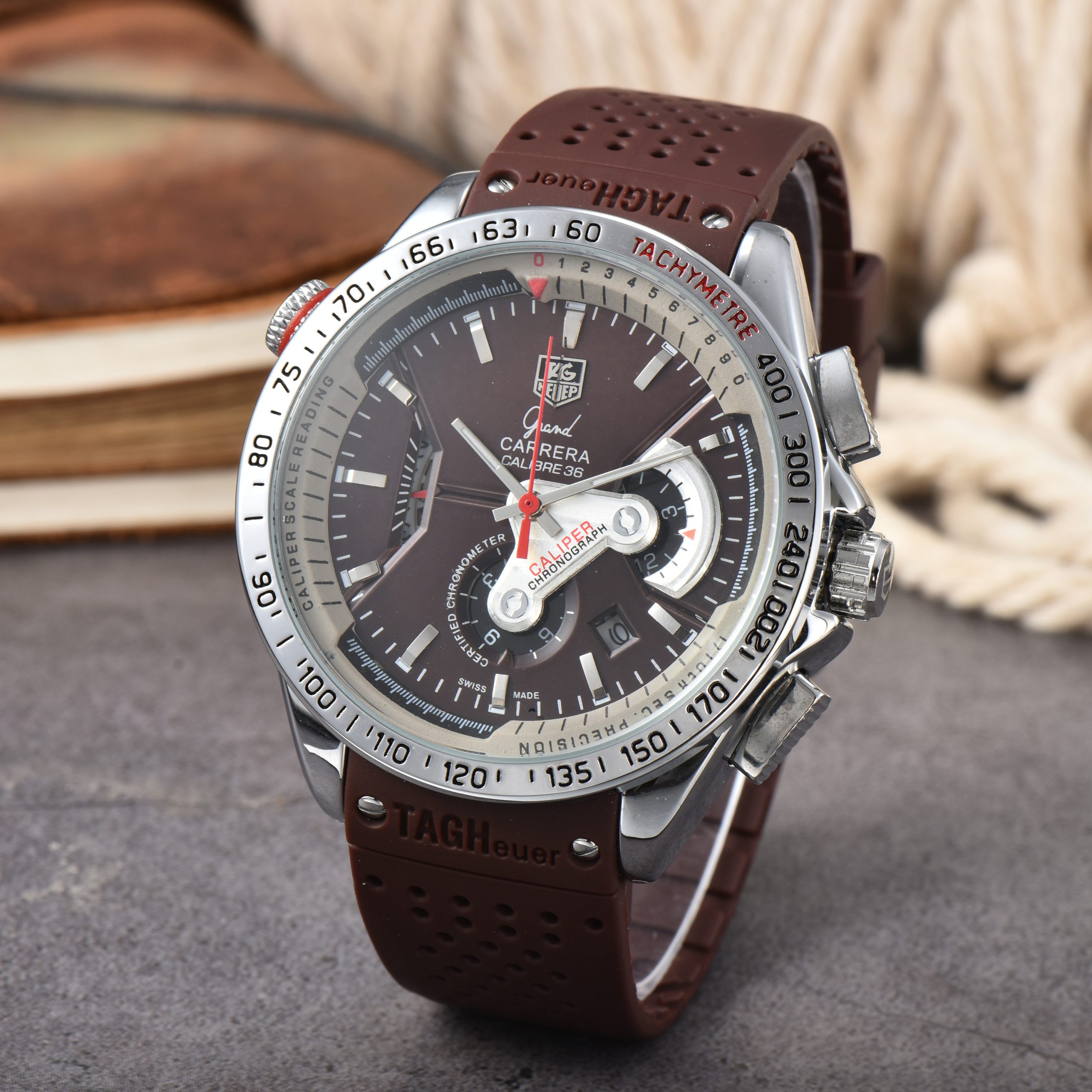 TAG Heuer Carrera Chronograph silicone tape watch casual fashion TH Carrera 1 - Image 11