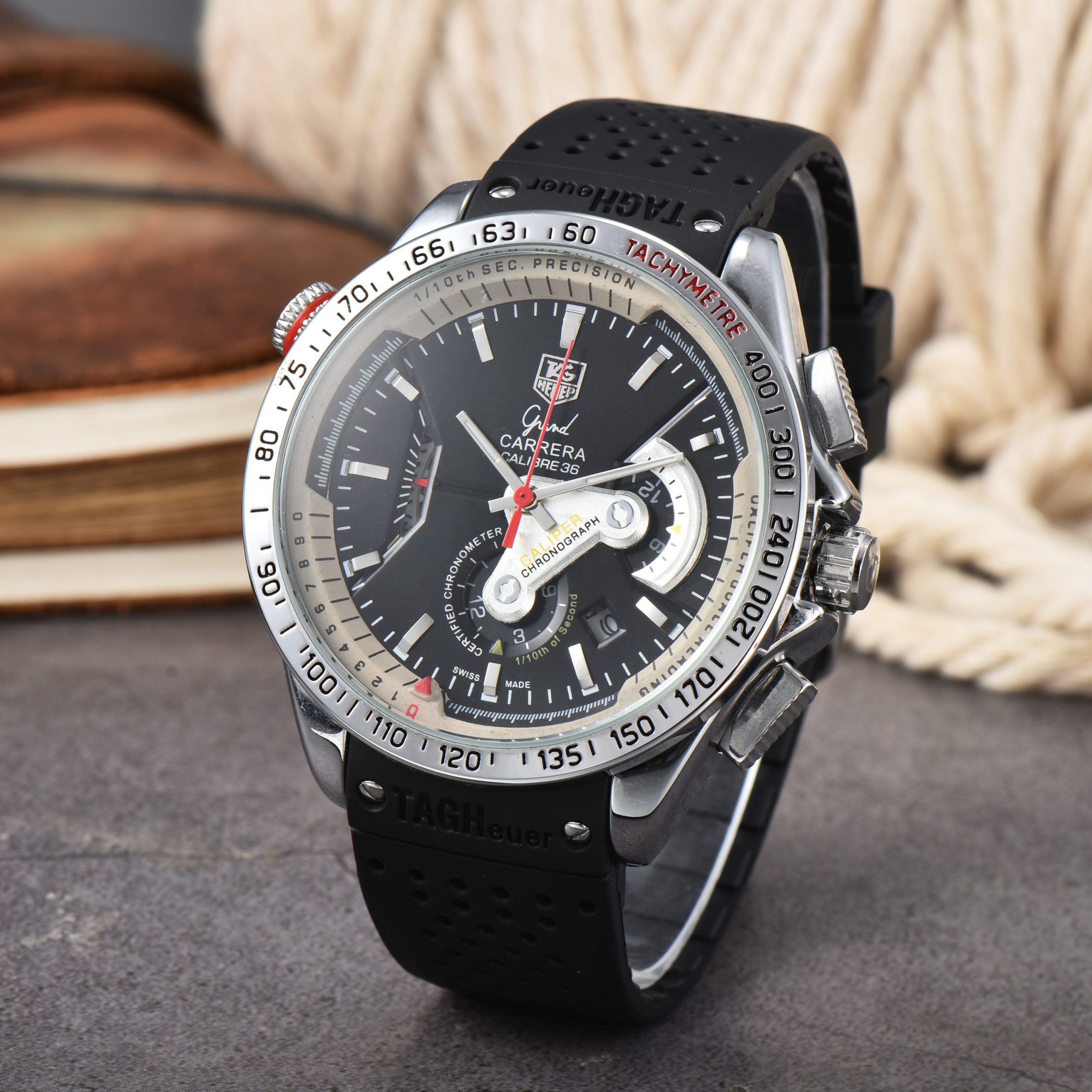 TAG Heuer Carrera Chronograph silicone tape watch casual fashion TH Carrera 1 - Image 4