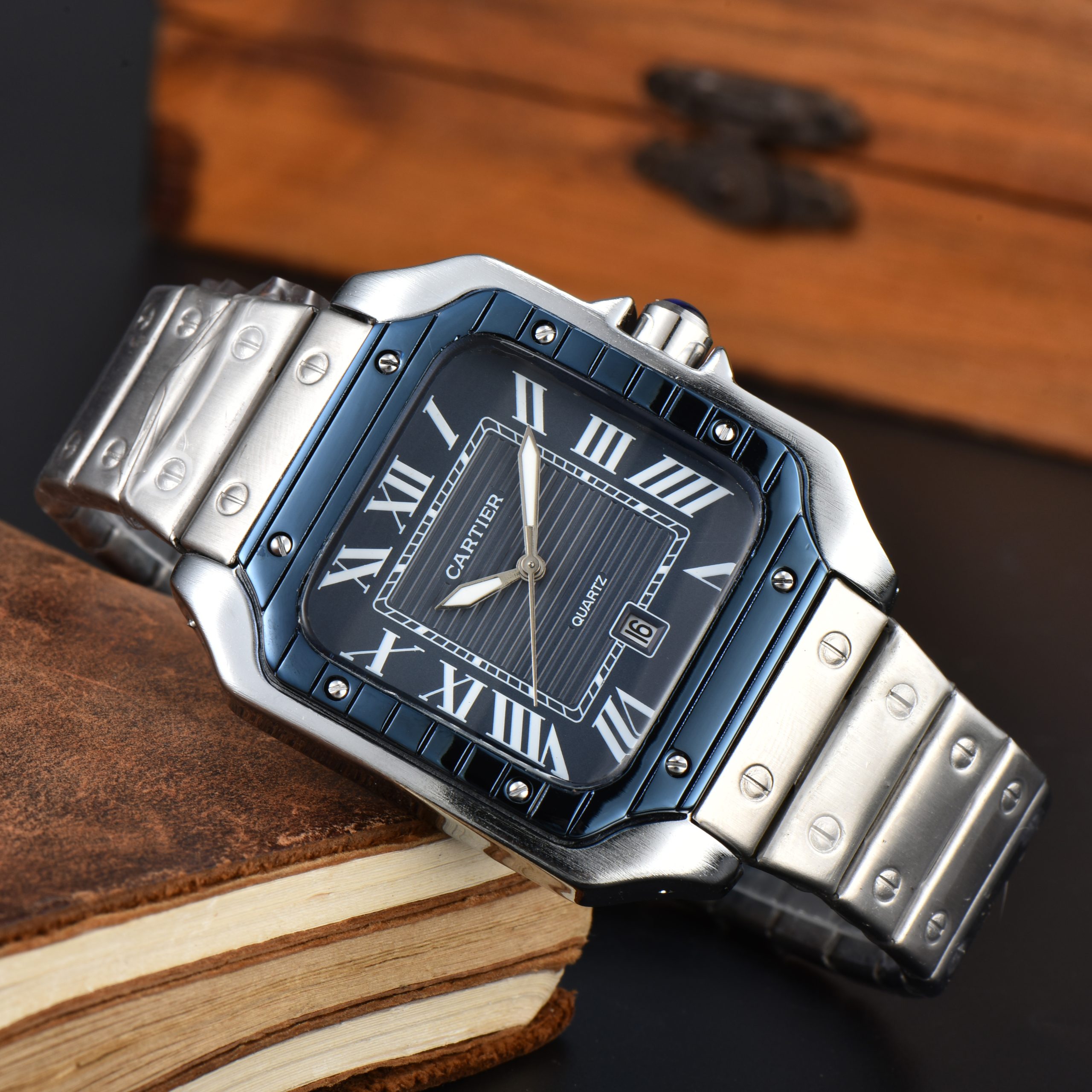 Cartier Santos de Cartier watch Men's Hot Sale 3 Pin Quartz Square Watch C Santos - Image 4