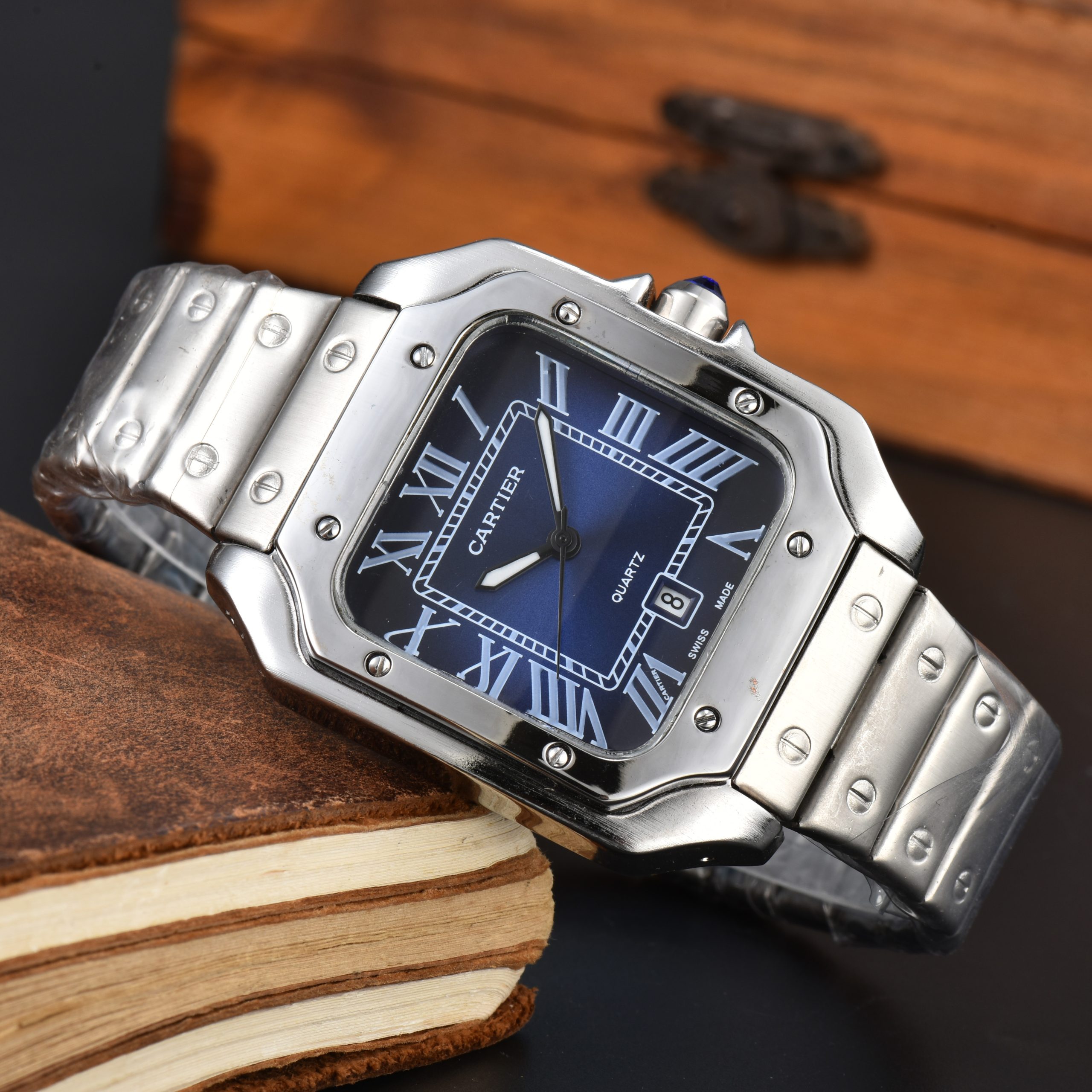 Cartier Santos de Cartier watch Men's Hot Sale 3 Pin Quartz Square Watch C Santos - Image 6