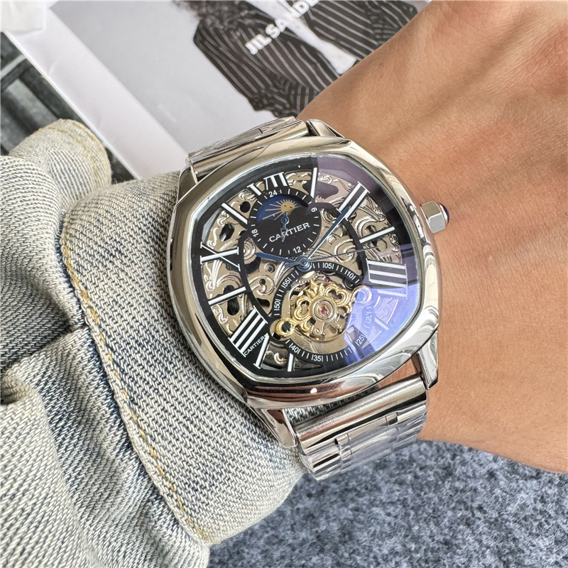 Cartier Mechanical Men's Watch Business Tourbillon Automatic Hollow Watch C Tourbillon - Image 9